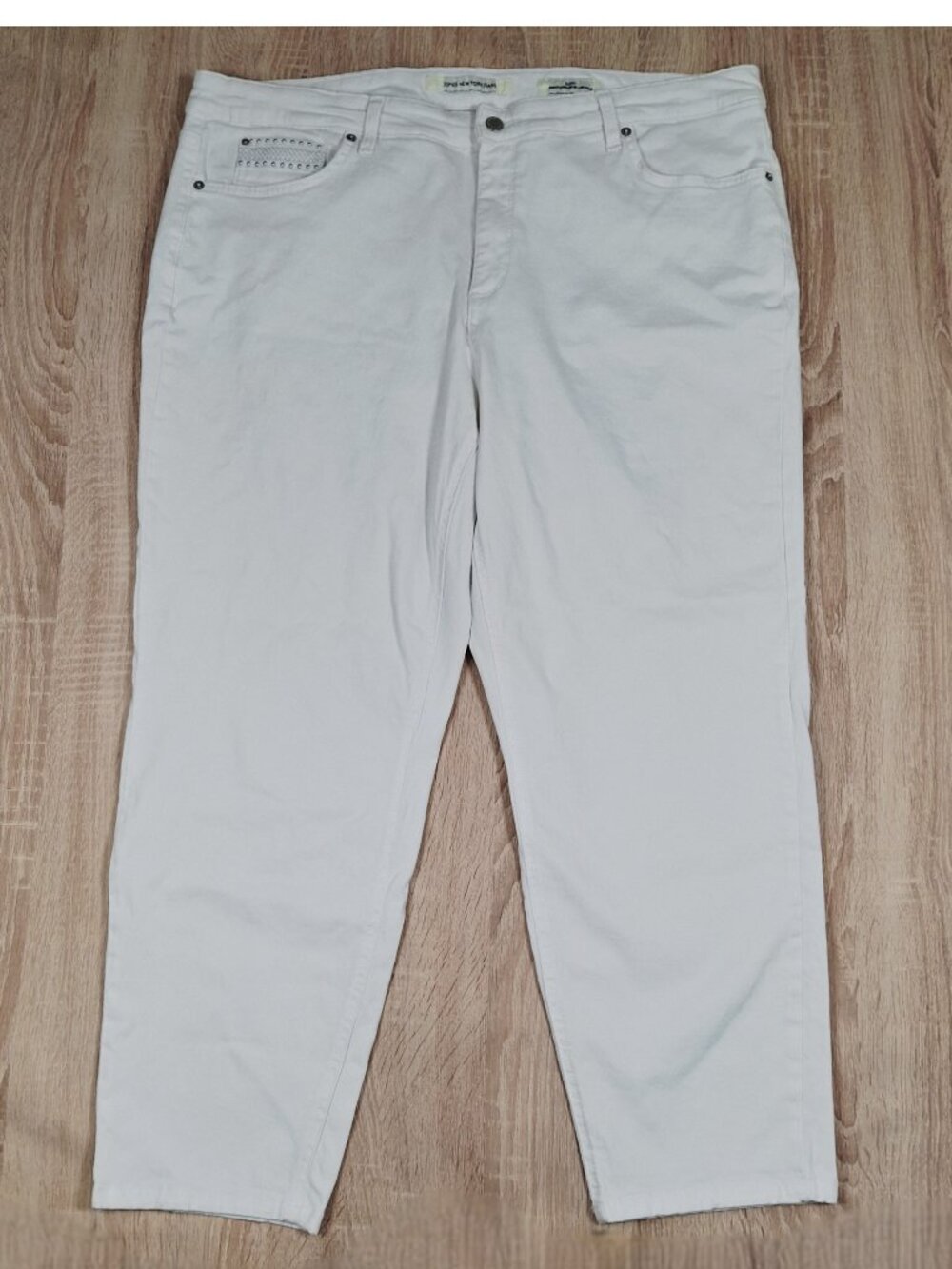 Jones New York Plus Sz 20W Cream High Rise Brushed Cotton SOHO Ankle Jeans Pants